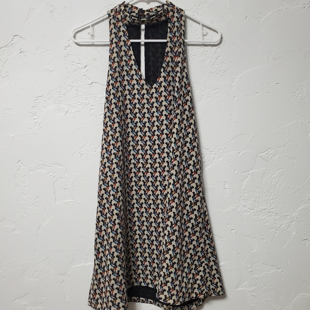 Olivaceous Midi Dress Elephant Design Sz M